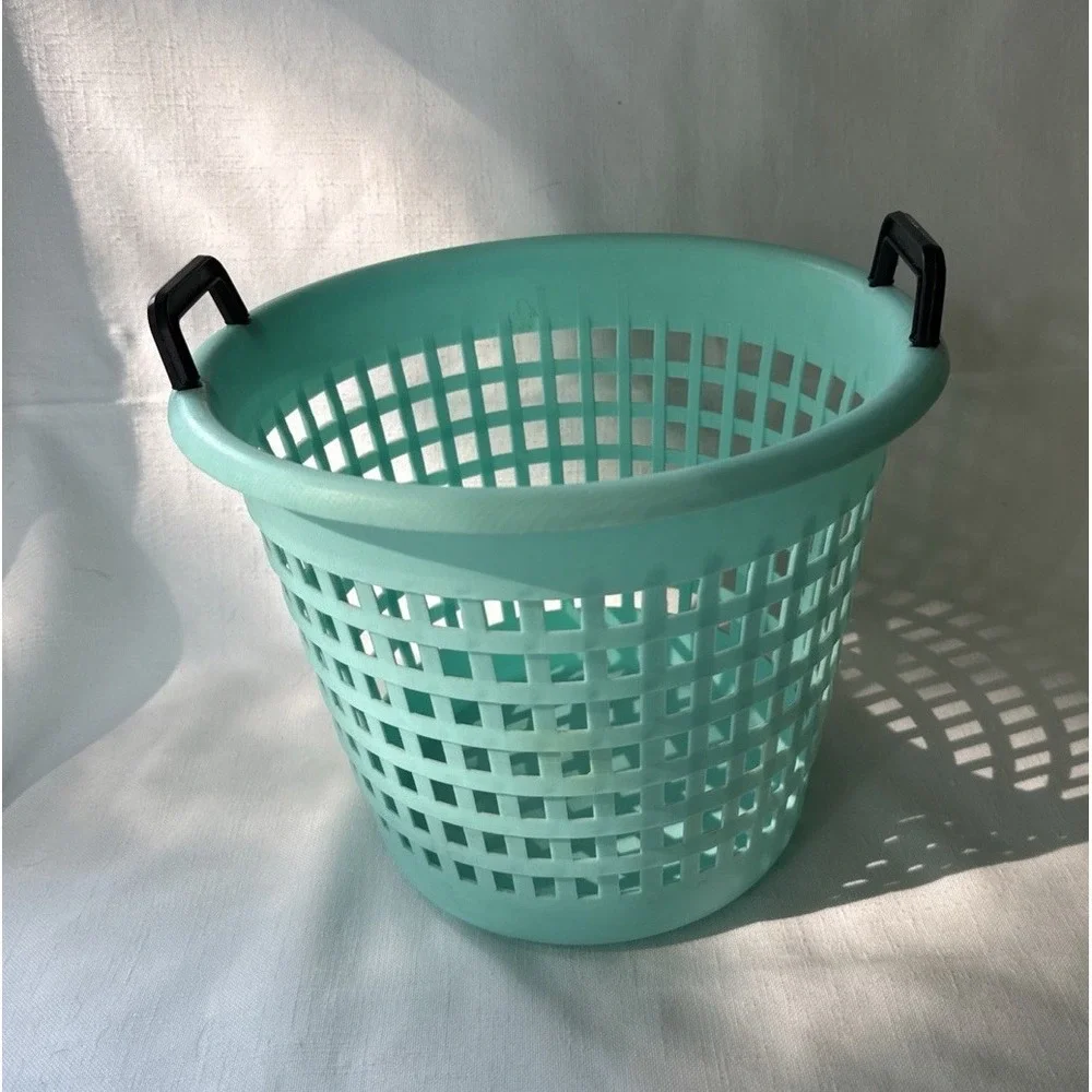 The 1950's Arnoldware Rogers Green Plastic Basket - Black Handles (No Bin) MCM